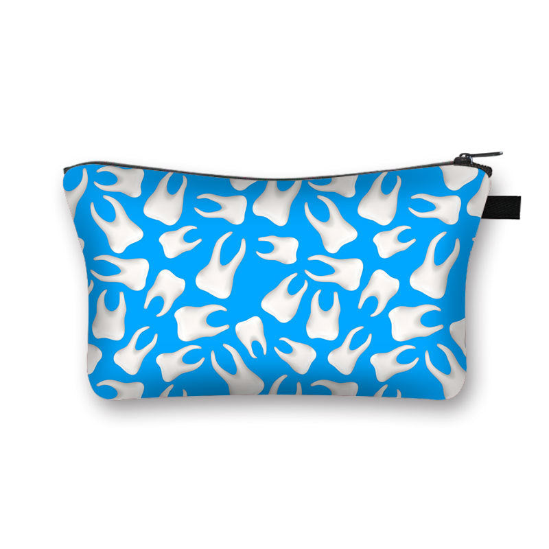 Wholesale Polyester Cosmetic Bag Tooth Print Clutch